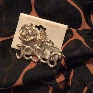 Jesus Fashion Rose Pin Unisex